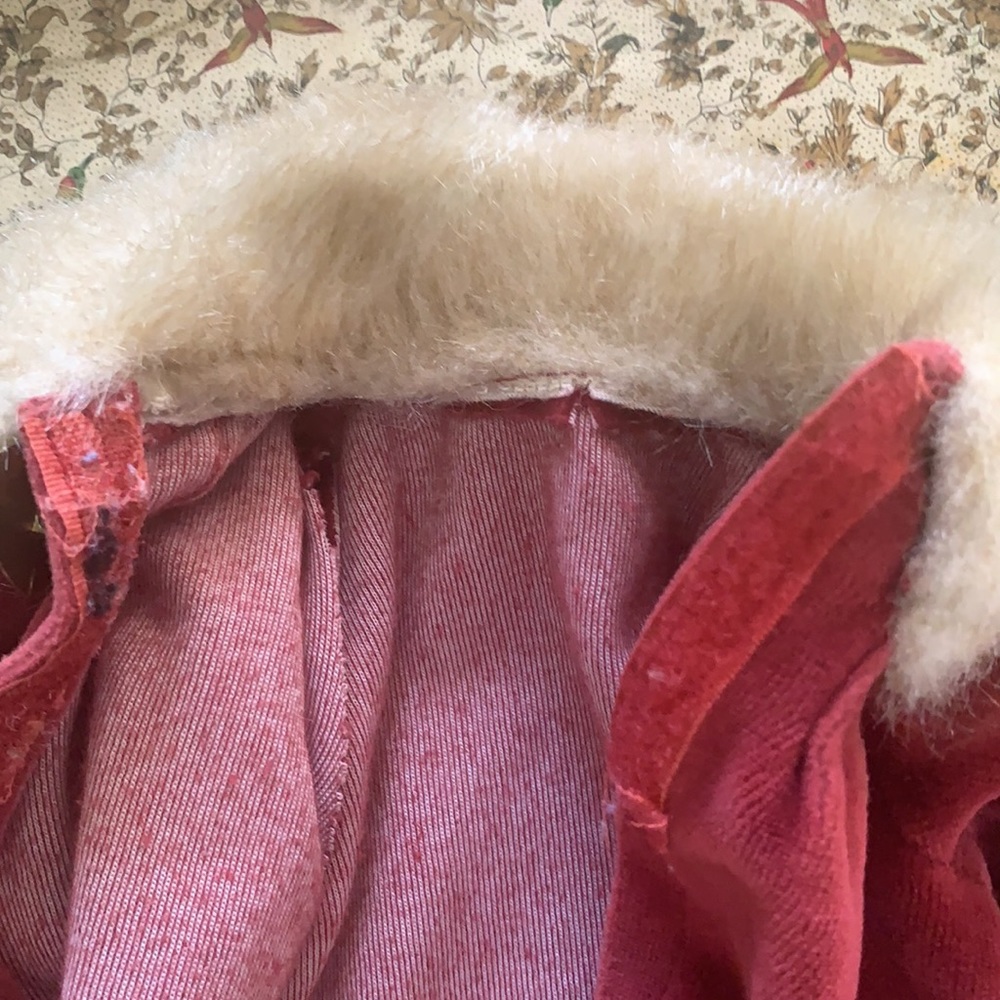 Handmade Red Velvet Doll Jacket - Picture 7 of 8